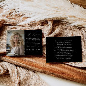 Carte De Remerciements Black Photo Message Funeral