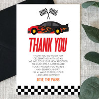 Black Red Flame Racecar Race Car Baby shower