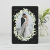 Carte De Remerciements Black Snowberry+Eucalyptus Mariage Flat Photo (Debout devant)