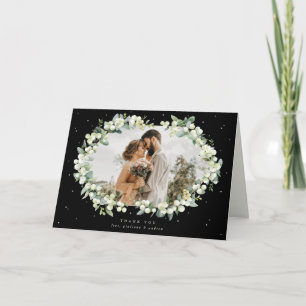 Carte De Remerciements Black Snowberry+Eucalyptus Photo Mariage