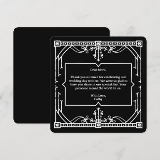Carte De Remerciements Black Wedding Thank You Card