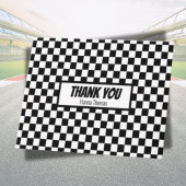 Carte De Remerciements Black White Check Motif Racing thème Anniversaire