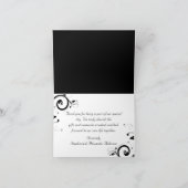 Carte De Remerciements Black, White, Fuchsia Reverse Swirl Thank You Card (Intérieur)