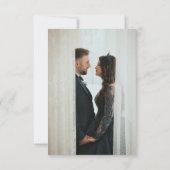 Carte De Remerciements Black White Monogram Minimal Wedding Photo (Dos)