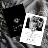 Carte De Remerciements Black & White Mr & Mr Ornamental Flourish Photo