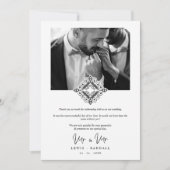 Carte De Remerciements Black & White Mr & Mr Ornamental Flourish Photo (Devant)