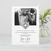 Carte De Remerciements Black & White Mr & Mr Ornamental Flourish Photo (Debout devant)
