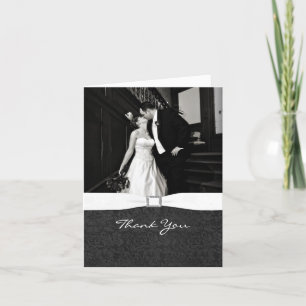Carte De Remerciements Black & White Photo Thank You Card