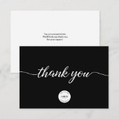 Carte De Remerciements Black White Simple business Customer Appreciation (Devant / Derrière)
