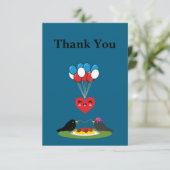 Carte De Remerciements Blackbird's Spaghetti Meatballs Valentine's Date (Debout devant)