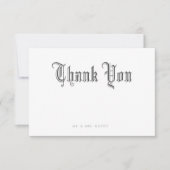 Carte de remerciements Blackletter (Devant)