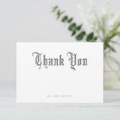 Carte de remerciements Blackletter (Debout devant)