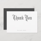 Carte de remerciements Blackletter (Devant / Derrière)