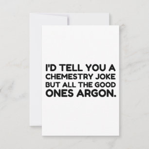 Carte De Remerciements Blague de chimie