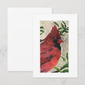 Carte De Remerciements Blanc - Aquarelle cardinale (Devant / Derrière)