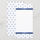 Carte De Remerciements Blanc bleu d'étoile de David (Devant / Derrière)