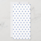 Carte De Remerciements Blanc bleu d'étoile de David (Dos)