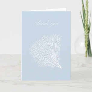 Carte de remerciements blanc de corail de fan