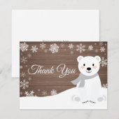 Carte de remerciements blanc de flocon de neige (Devant / Derrière)
