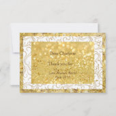Carte de remerciements blanc doré personnalisé (Dos)