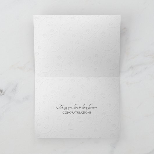 Carte De Remerciements Blanc Embossé pour toujours Mariage (Intérieur)