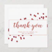 Carte de remerciements blanc et rouge simple (Devant / Derrière)
