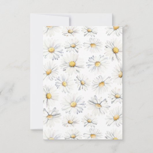 Carte De Remerciements Blanc Fleur marguerite mignonne Élégant petit Merc (Dos)