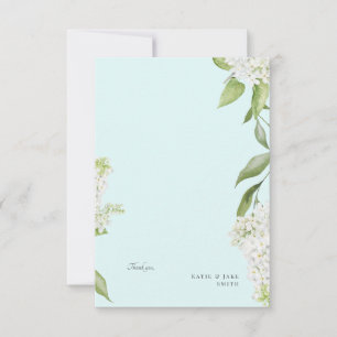 Carte De Remerciements Blanc Hydrangea Seafoam Mariage