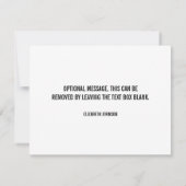 Carte de remerciements blanc minimaliste moderne (Dos)