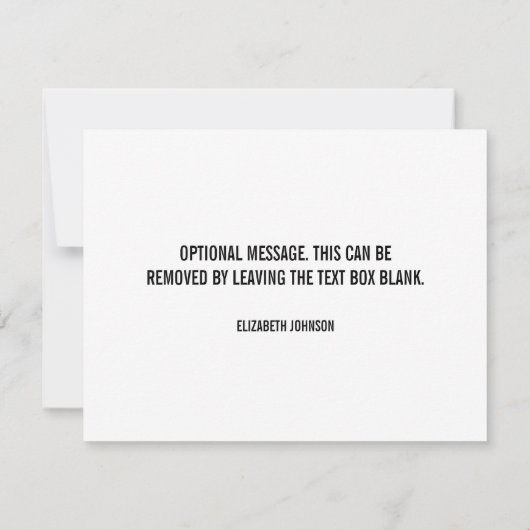 Carte de remerciements blanc minimaliste moderne (Dos)