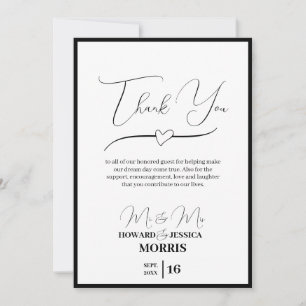 Carte De Remerciements Blanc Modeste