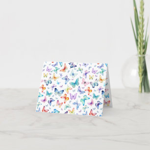 Carte de remerciements blanc Motif papillon