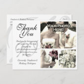 Carte de remerciements blanc personnalisable 3 pho (Devant / Derrière)