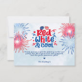 Carte De Remerciements Blanc rouge et Cool (Devant)