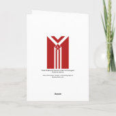 Carte De Remerciements Blancs et Chevrons sur Rouge avec Monogramme (Dos)