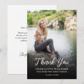 Carte De Remerciements Blancs noir blanc photo de la qualité (Devant / Derrière)