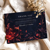 Carte De Remerciements Blason Monogramme Art Nouveau Fleurs Mariage