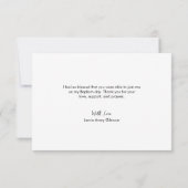 Carte De Remerciements Blessé Coeur Script Minimal Photo bébé Baptême (Dos)