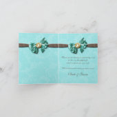 Carte De Remerciements Bleu aqua marron gemme arc floral (Intérieur)