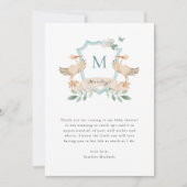 Carte de remerciements Bleu Bébé (Devant)