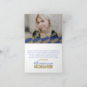 Carte De Remerciements Bleu & Bronze Empreinte de patte Graduation Pliage (Intérieur)