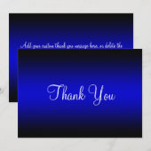 Carte De Remerciements Bleu clair et dégradé de bord noir (Devant / Derrière)