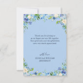 Carte De Remerciements Bleu clair Hydrangée Florale Photo Aquarelle (Dos)