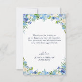 Carte De Remerciements Bleu clair Hydrangée Florale Photo Aquarelle (Dos)