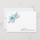 Carte De Remerciements Bleu clair Jaune Vert Floral Élégant (Dos)