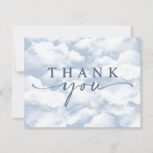 Carte De Remerciements Bleu clair "Sur un petit nuage" Chaussure plate de (Devant)