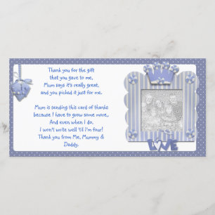 Carte de remerciements bleu de cadre de