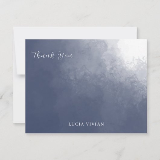 Carte De Remerciements Bleu de la marine classique formelle (Devant)