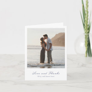 Carte De Remerciements Bleu de la Marine Propre Mariage élégant