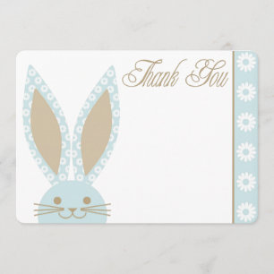 Carte de remerciements bleu de lapin